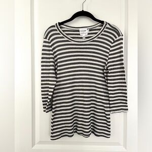 Michael Stars for Anthropologie XS/S Navy White Striped Shine Shirt